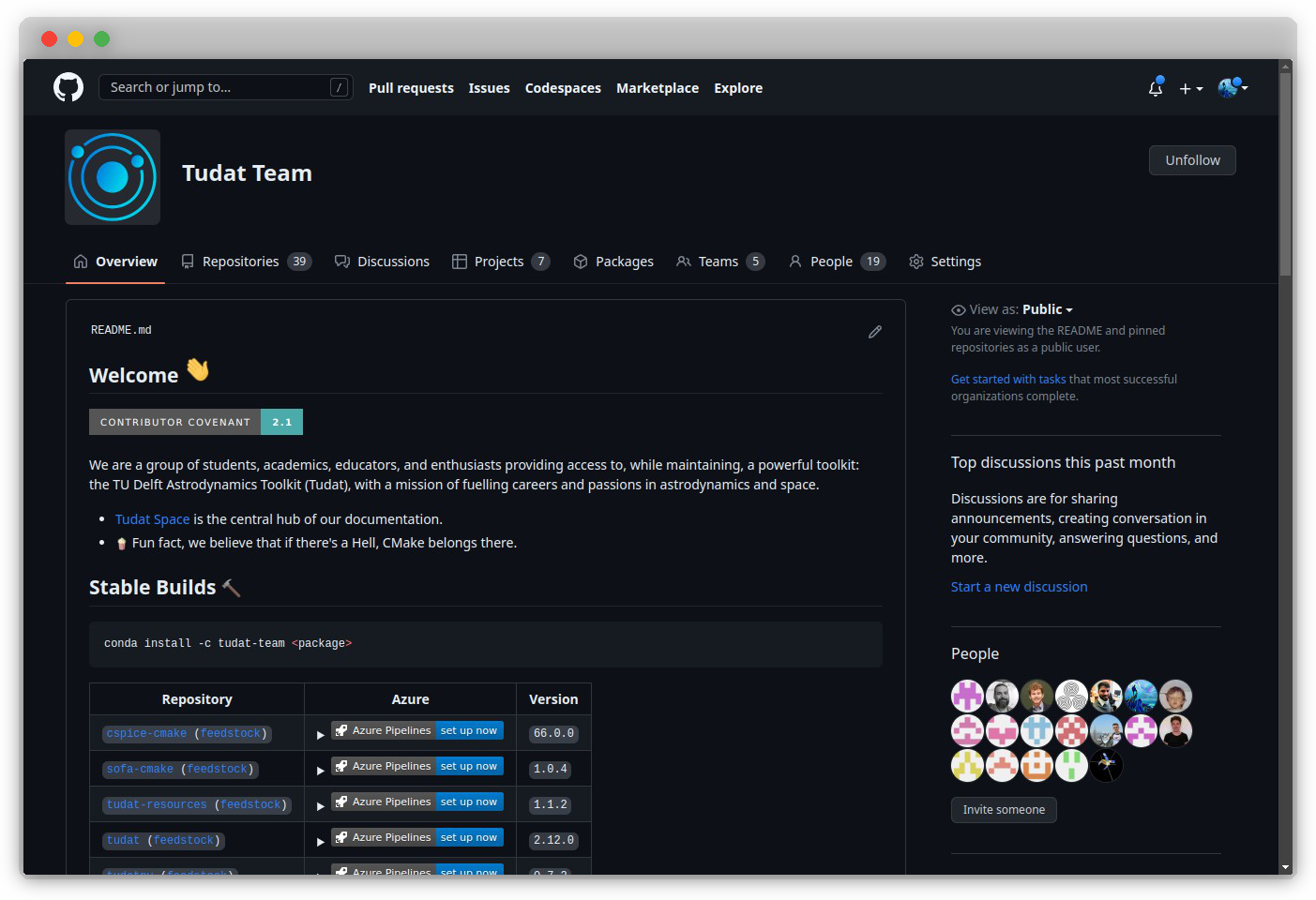 GitHub Homepage of Tudat-Team